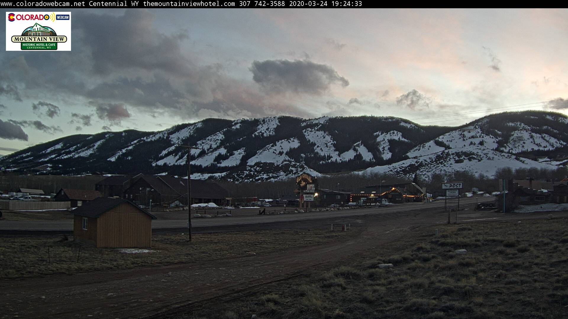 Centennial WY Mountain View Hotel & Cafe HWY 130 cam Colorado cam